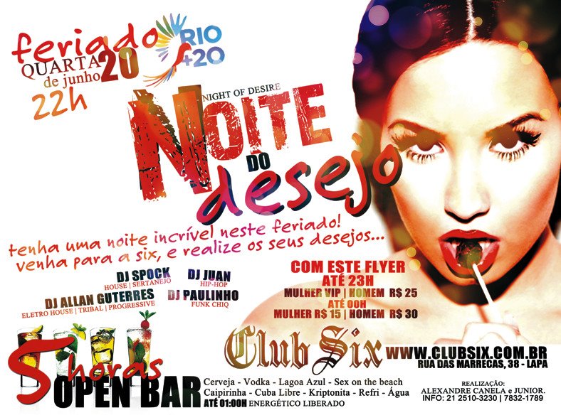 NOITE DO DESEJO - CLUBE SIX