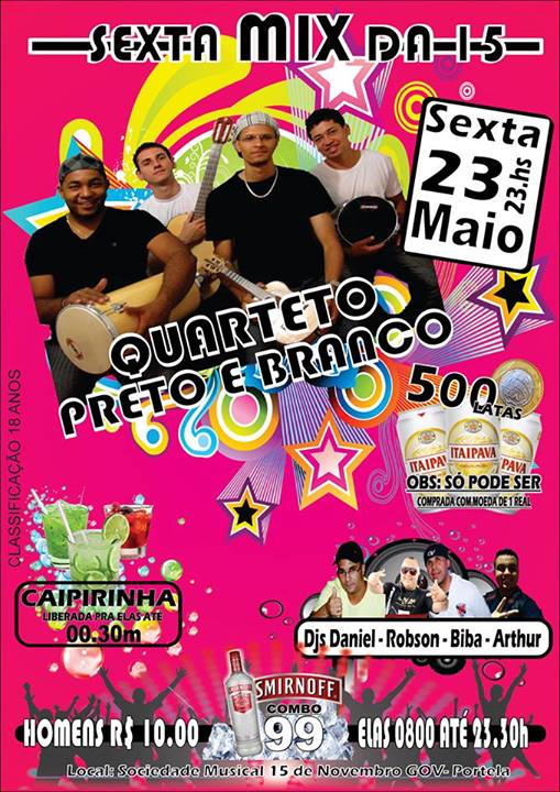 SEXTA MIX DA XV COM GRUPO QUARTETO PRETO