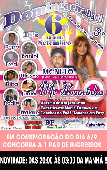 MC BRUNINHA NA DOMINGUEIRA DA XV