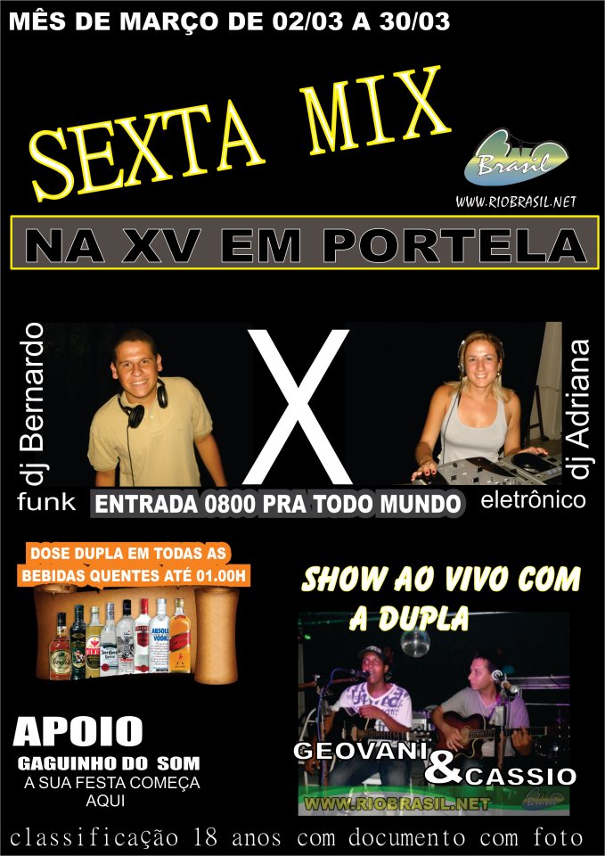 SEXTA MIX NA XV - DJ ADRIANA X  BERNARDO