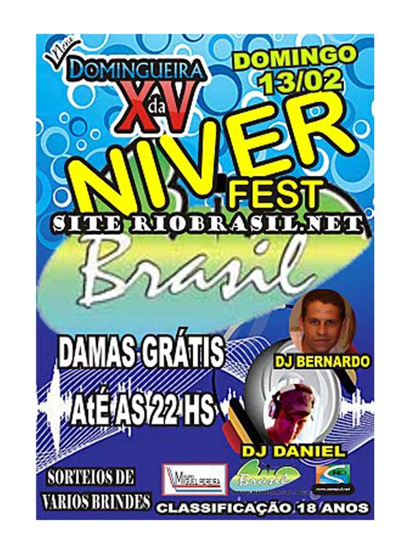 ANIVERS�RIO DO SITE RIOBRASIL.NET NA DOM