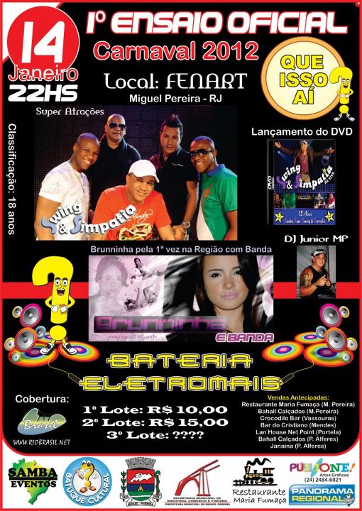 PRIMEIRO ENSAIO OFICIAL - CARNAVAL 2012 
