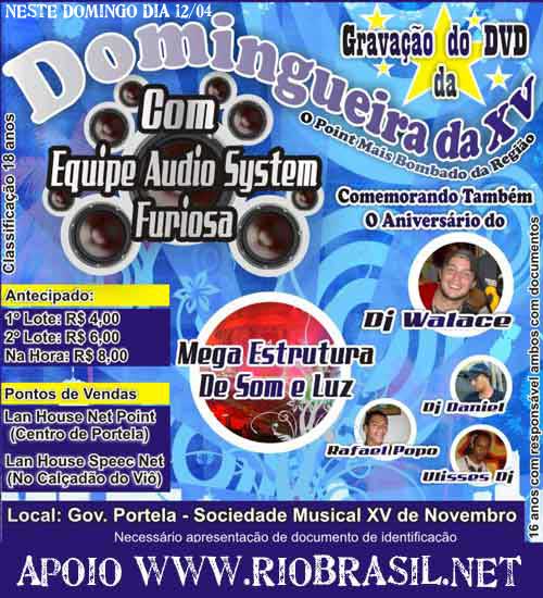 GRAVA��O DO DVD DA DOMINGUEIRA DA XV E A
