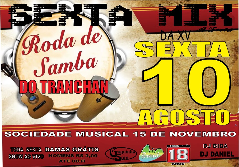 SEXTA MIX COM RODA DE SAMBA DO GRUPO TRA