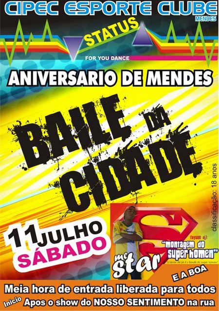 ANIVERS�RIO DE MENDES BAILE DA CIDADE