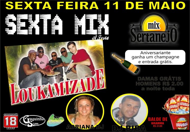 SEXTA MIX - COM GRUPO LOUKAMIZADE NA XV