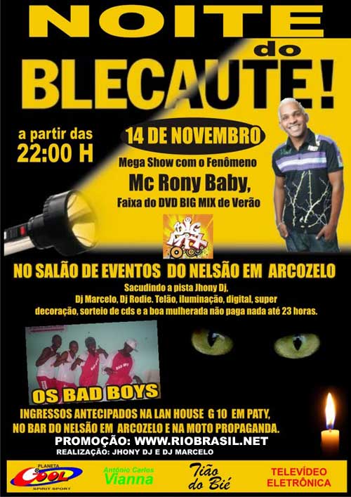 NOITE DO "BLECAUTE" COM MC RONY BABY E O