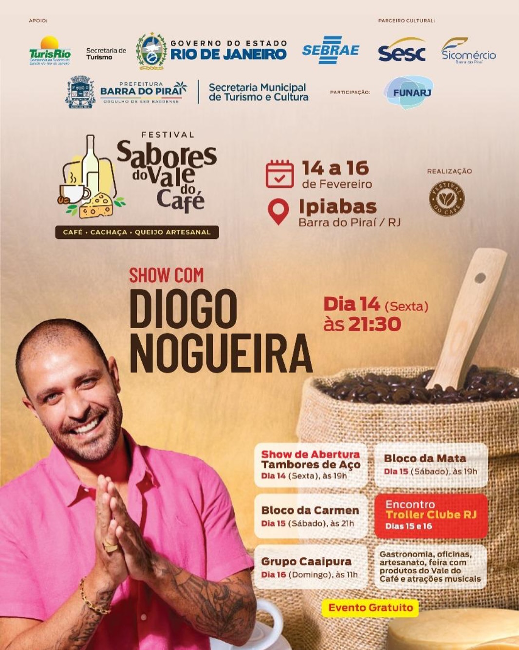 Diogo Nogueira � a grande atra��o do Fes