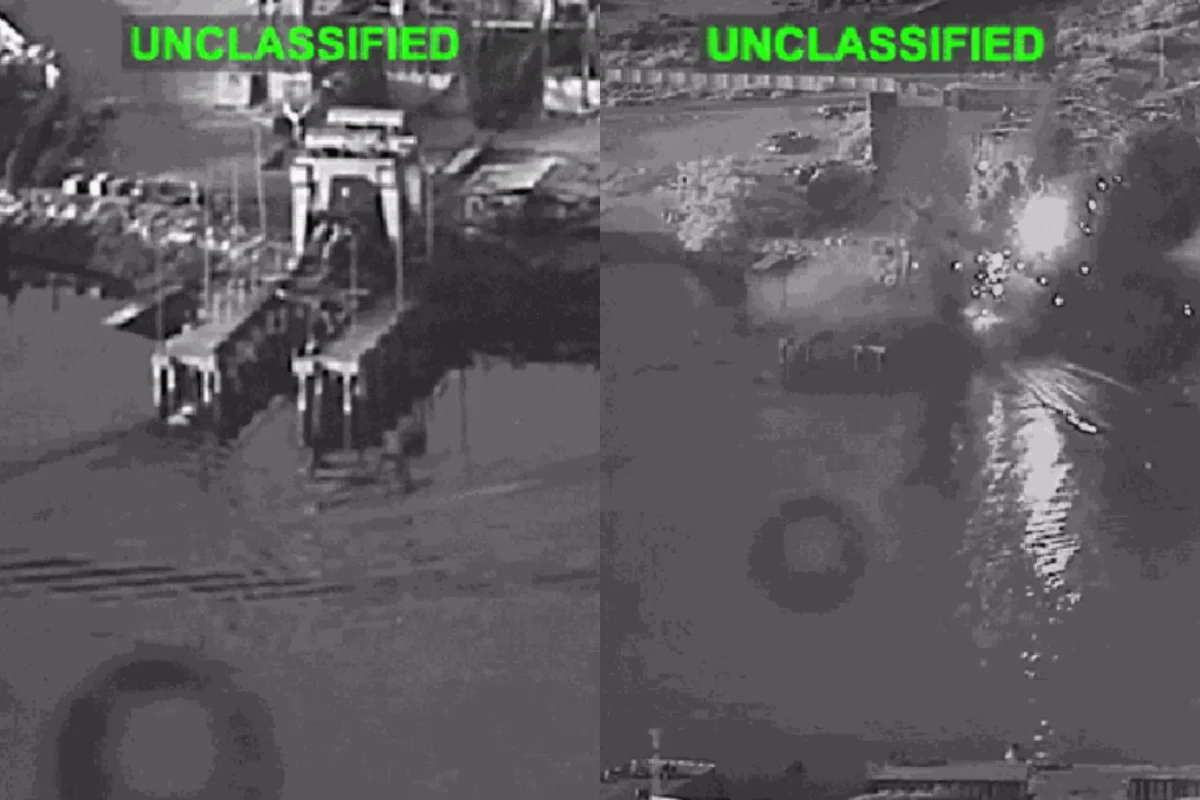 Imagens mostram drones dos EUA bombardeando base naval no Ir�