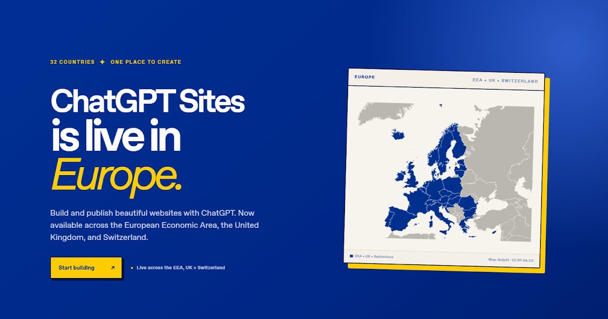 ChatGPT Sites chega � Europa