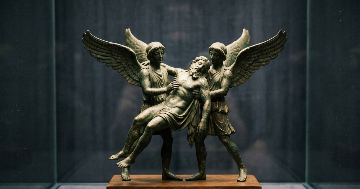 H� 2.400 anos, um artista transformou a morte do filho de Zeus em uma cena de sil�ncio carregada pelo Sono e pela Morte