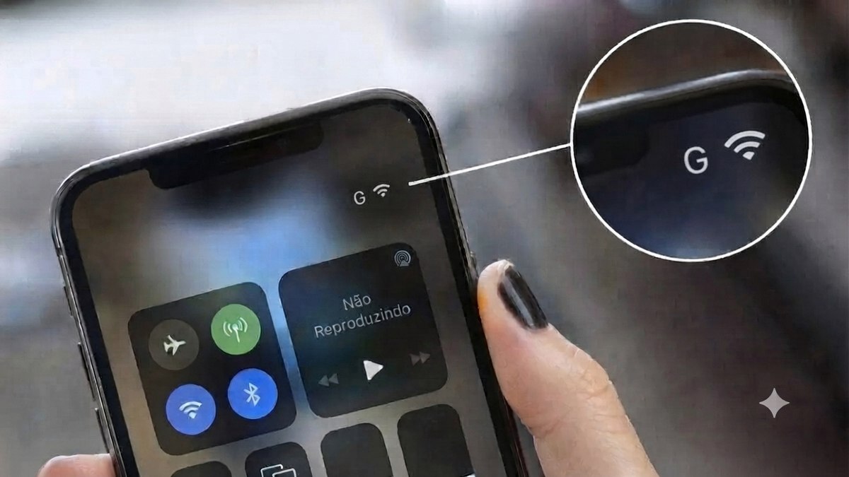 O que significa a letra G no canto superior do celular?