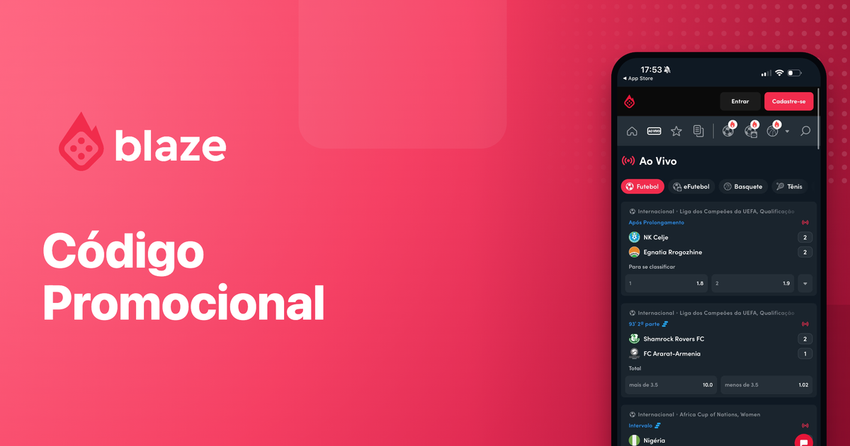 C�digo promocional Blaze 2026: Veja como ativar para apostar