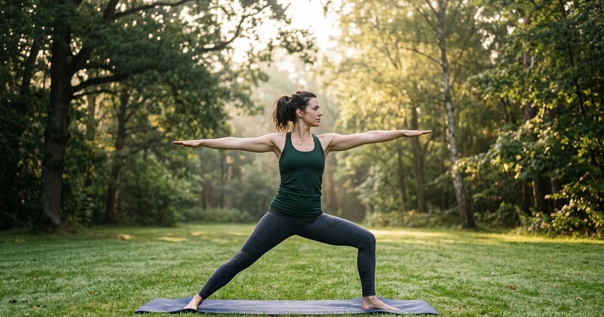 O yoga ao ar livre pode proporcionar uma experi�ncia diferente da pr�tica em ambientes fechados