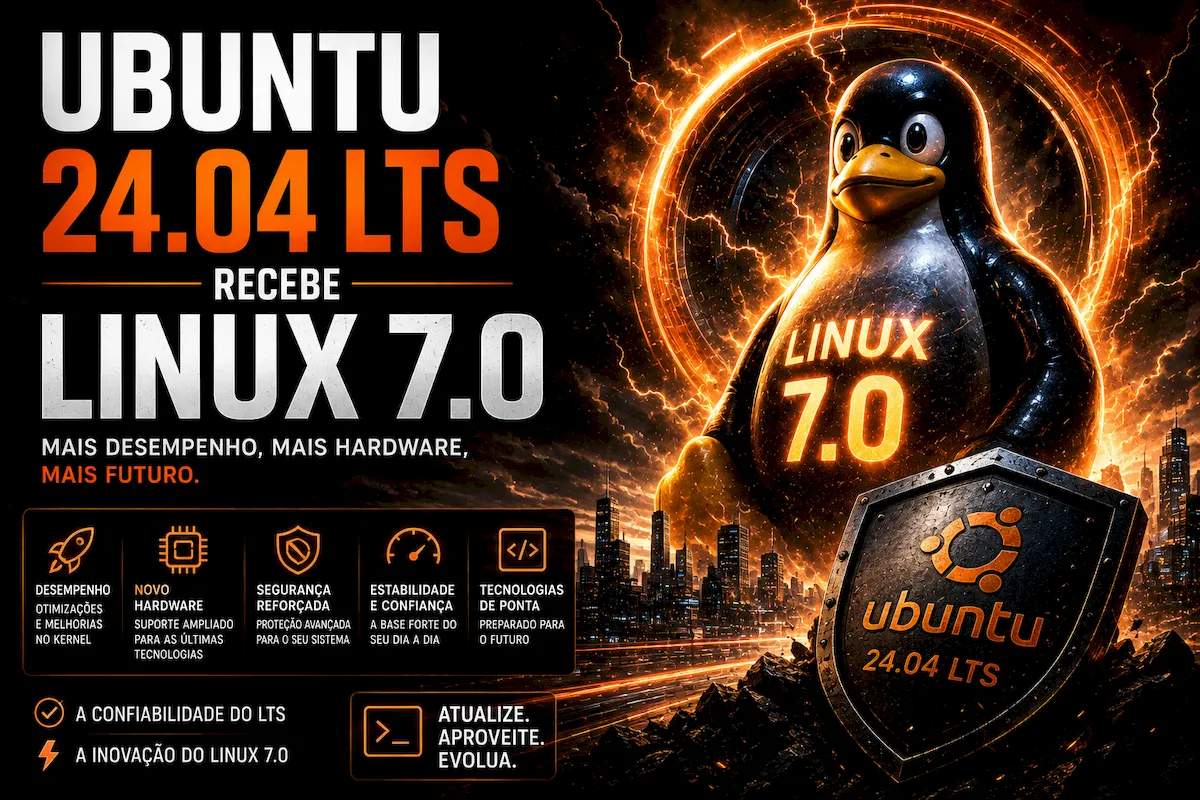 Ubuntu 24.04 LTS recebe Linux 7.0 antes do 24.04.5 ? veja o que muda