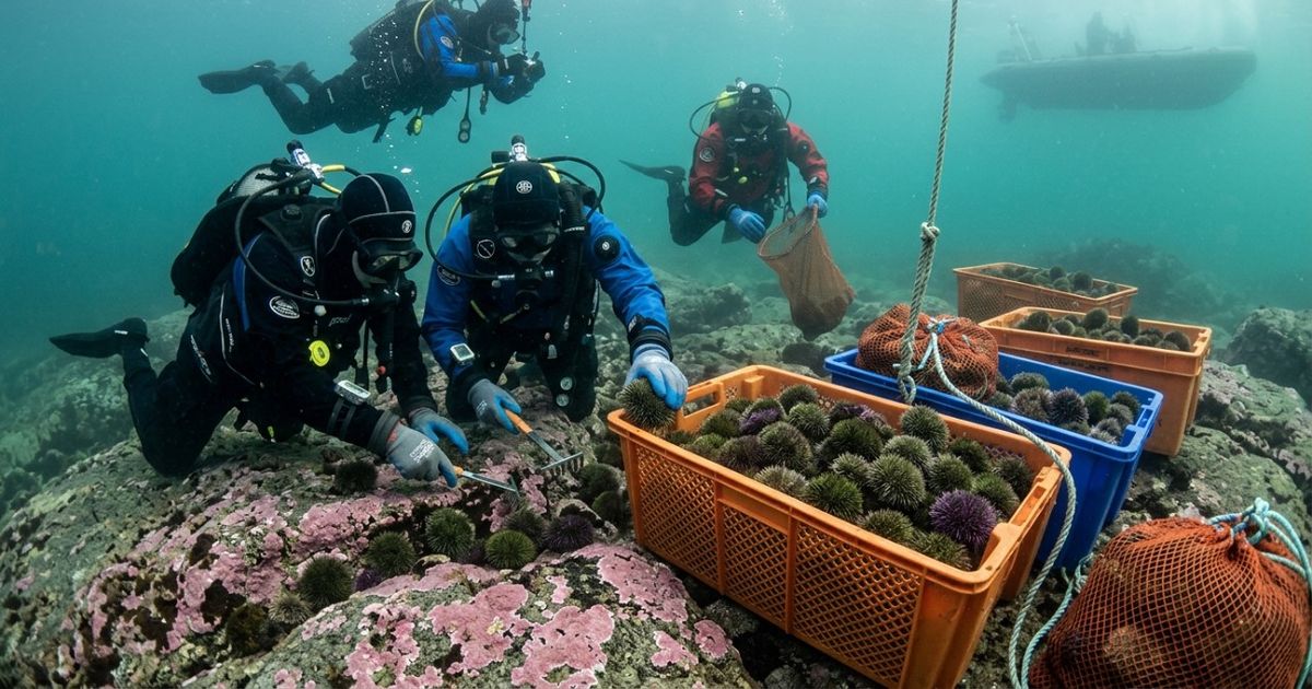 Volunt�rios retiraram 100.000 ouri�os-do-mar na Noruega e conseguiram restaurar as florestas de algas