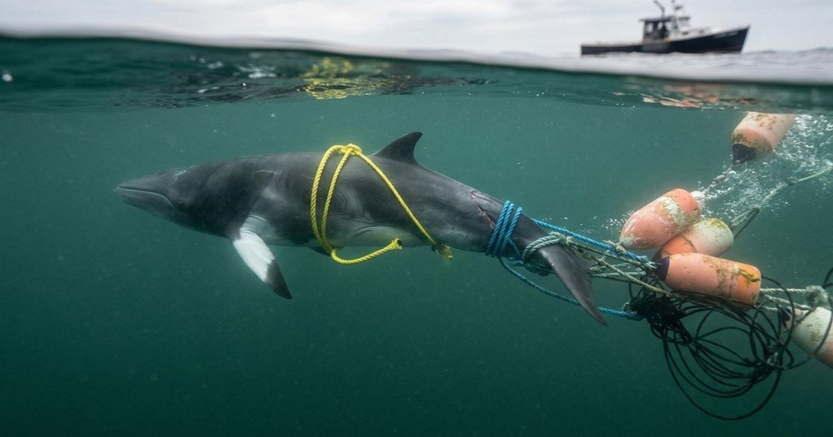 Equipes de resgate correm contra o tempo para libertar uma baleia-an� de 5,5 metros encontrada gravemente enroscada em cordas perto de Cape Cod, ap�s arrastar equipamentos por 64 quil�metros