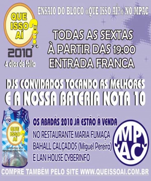 ENSAIO DO BLOCO QUE ISSO A� 2010 NO MIGUEL PEREIRA ATL�TICO CLUBE
