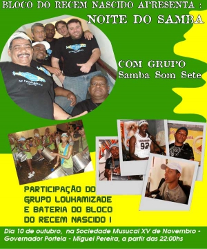 Noite do Samba com Grupo samba Som Sete , Loukamizade e bateria do Bloco do Recem Nascido