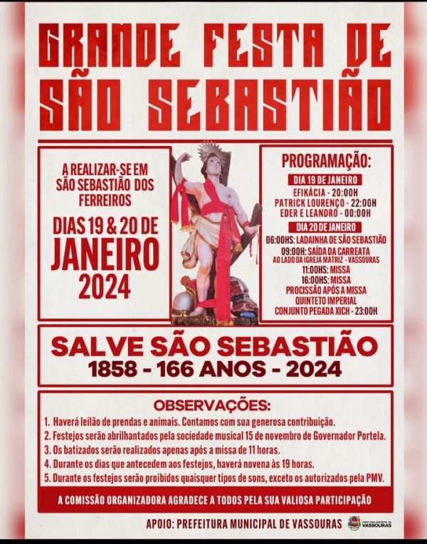GRANDE FESTA DE SÃO SEBASTIÃO DE FERREIROS